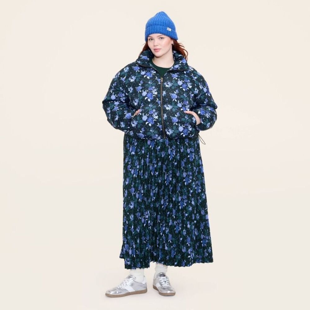 Women's Floral Puffer Jacket - Woolrich Blue 1X